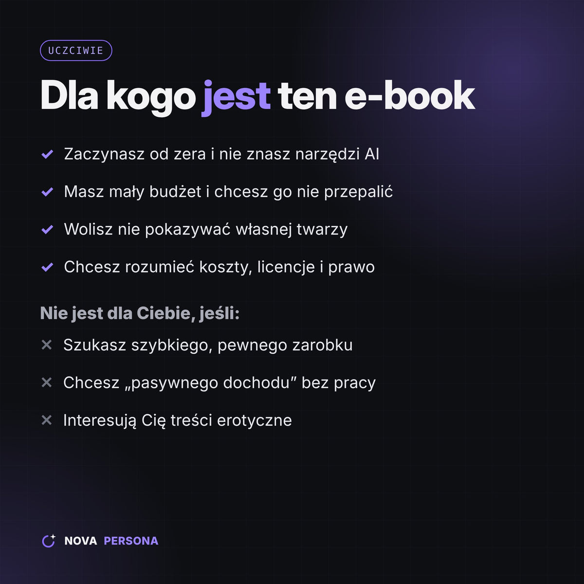 Modelka AI od zera — e-book PDF + prompty + kalkulator rentowności